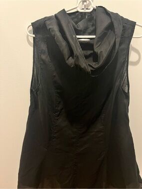 H&M Edition Black Sleeveless Mini Dress with large collar, flared on waistline